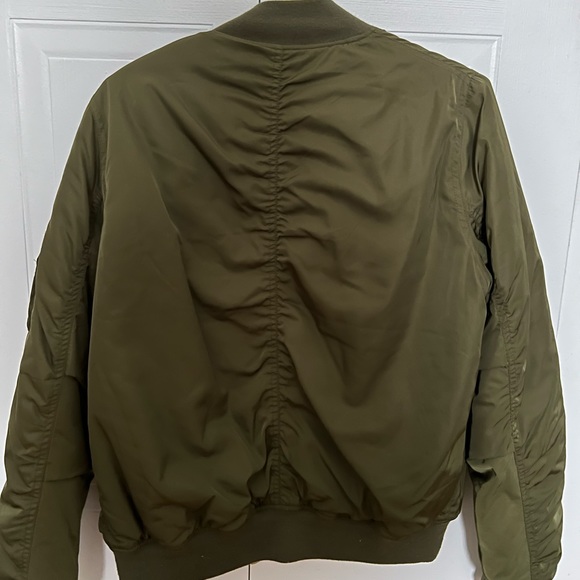 TopShop Army Green Bomber Jacket - Picture 2 of 5